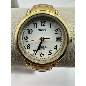 Timex T2H381 Indiglo Gold Tone Quartz Analog Women's Watch 6" New Battery U